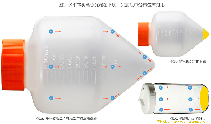 圖1. 水平轉(zhuǎn)頭離心沉淀在平底、尖底瓶中分布位置對(duì)比.jpg